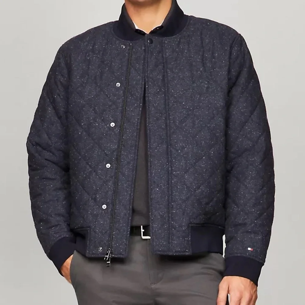 Sz Various Quilted Wool-Blend Bomber Jacket